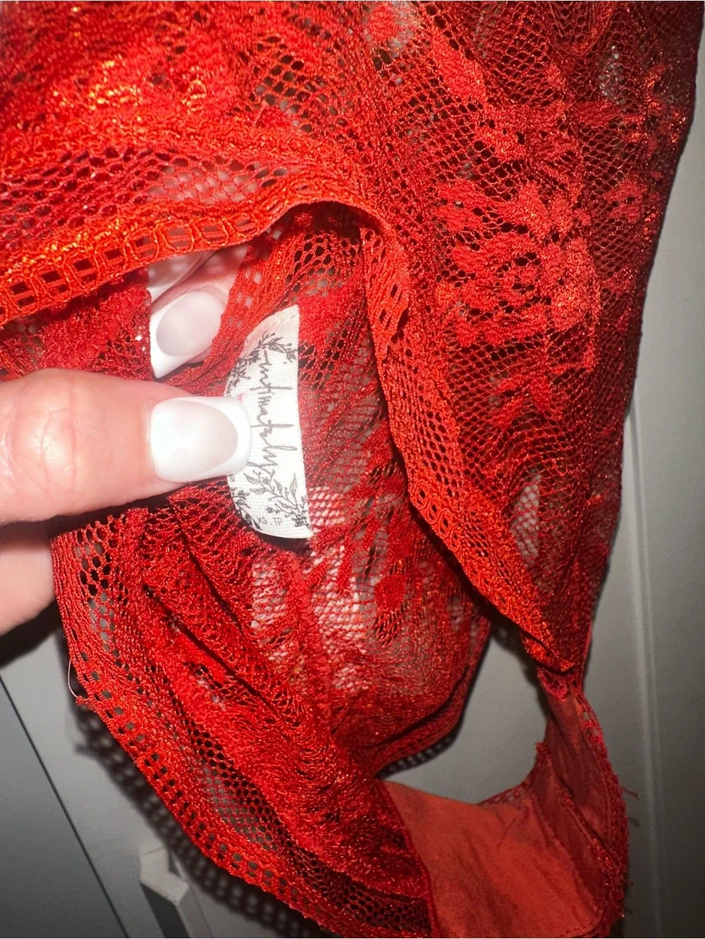 NWT Free People Rust Lace Bodysuit